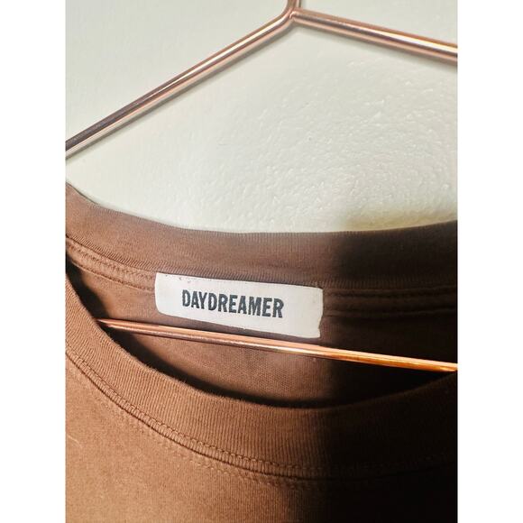 DAYDREAMER Women's Chocolate Brown Kurt Cobain Checkered Top T-Shirt One Size - Picture 8 of 9